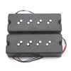Saphue Noiseless Bass Alnico 5 Stacked Humbucker Pickup Set fits Soapbar - N 13.5K / B 15.5K - Black
