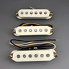 "Handmade" ST SSS TX Blues Alnico 5 Staggered Pole Single Coil Pickup Set - N 5.8K / M+B 6.4K - Aged White