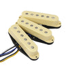 Fleor ST SSS Alnico 5 Flat Pole Single Coil Pickup Set - N+M 5.5K / B 6.5K - Cream