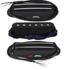 Fleor ST HSH Dual Rail Humbucker + Flat Pole Single Coil Pickup Set fits Single Coil - N 6.5K / M 5.5K / B 12.5K