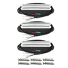 Fleor ST HHH Alnico 5 Dual Rail Humbucker Pickup Set fits Single Coil - N 9K / M 9K / B 12K - White