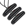 Fleor ST HHH Alnico 5 Dual Rail Humbucker Pickup Set fits Single Coil - N 6.5K / M 9.5K / B 12.5K - Black