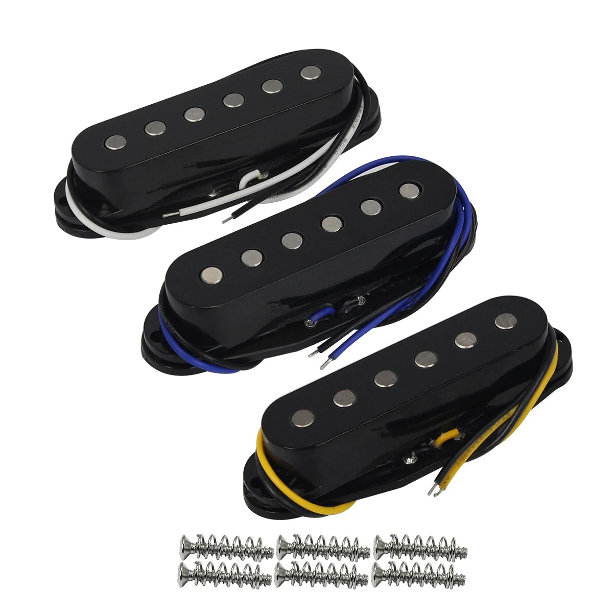 FLEOR Alnico 5 ST Pickup Single Coil Pickup Gitaar Hals Pickup Platte Pole voor ST SQ Elektrische Gitaar, Crème