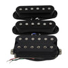 Fleor ST HSS Alnico 5 Staggered Pole + Humbucker Pickup Set - N 5.5k / M 6.5k / B 8.5k - Black