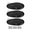 Fleor ST HHH Ceramic Dual Rail Humbucker Pickup Set fits Single Coil - N 6.5K / M 9.5K / B 13K - Black