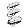 Fleor ST HSS Alnico 5 Humbucker + Flat Pole Single Coil Pickup Set - N+M 5.5K / B 14.5K - White