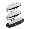Fleor ST HSS Alnico 5 Dual Rail + Flat Pole fits Single Coil Pickup Set - N+M 5.5K / B 12.5K