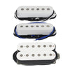 Fleor ST HSS Alnico 5 Humbucker + Flat Pole Single Coil Pickup Set - N+M 5.5K / B 8.5K - White