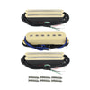 Fleor ST HSH Alnico 5 Dual Rail Humbucker + Flat Pole Single Coil Pickup Set fits SSS - N 6.5K / M 5.5K / B 12.5K